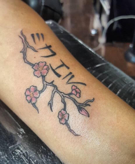 Tatuajes De Rama De Flor De Cerezo