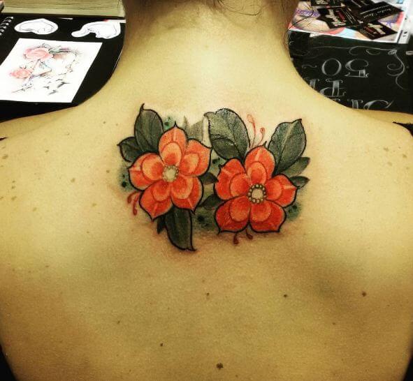 Diseño de tatuaje de flor de cerezo
