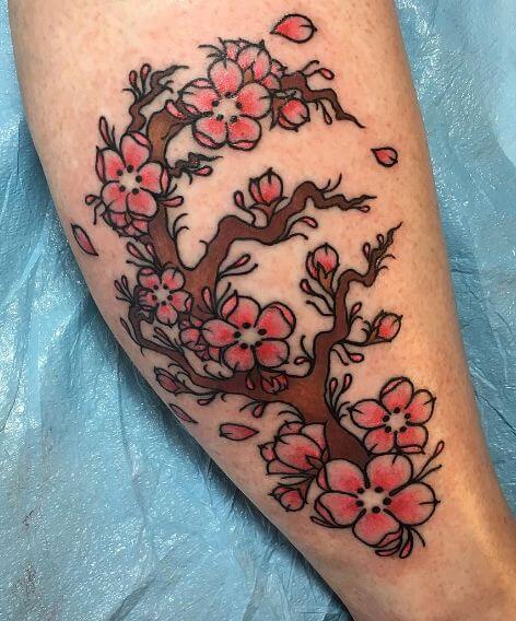 Diseños de tatuajes de árboles de flor de cerezo