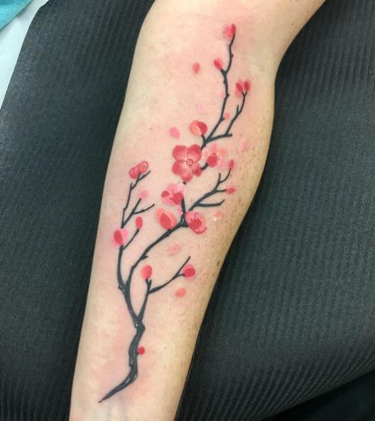 Tatuajes japoneses del árbol de la flor de cerezo