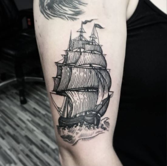 Diseño de tatuajes de barcos de Portland