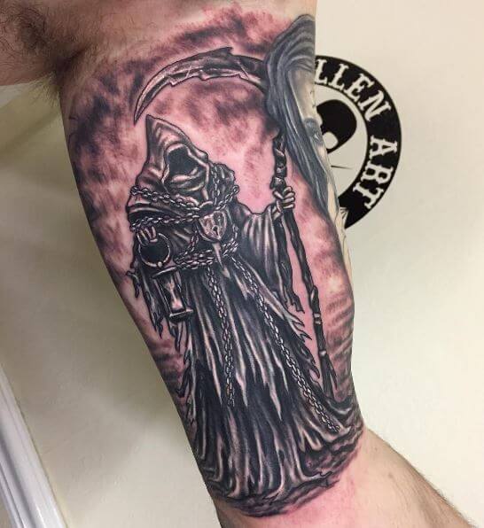 Increíble diseño e ideas de tatuajes de Grim Reaper