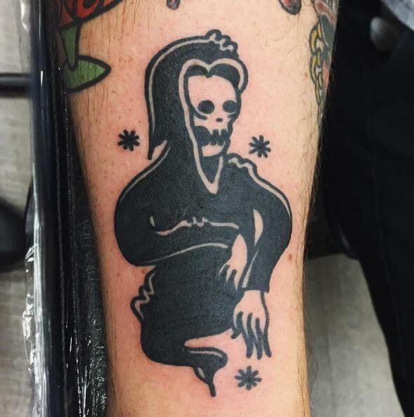 Diseño de tatuajes Ghost Reaper en las piernas