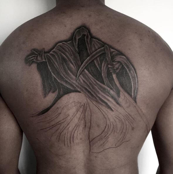 Mejores diseños e ideas de tatuajes de Grim Reaper de tamaño completo