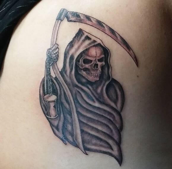 Diseño de tatuajes de Little Grim Reaper