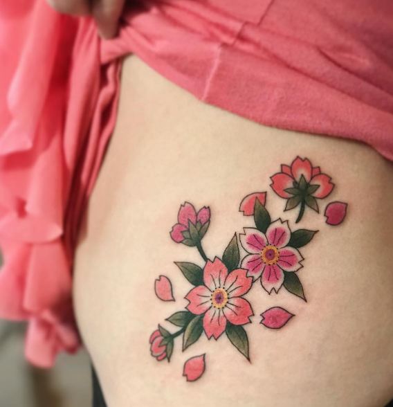 Tatuajes De Flores De Cerezo Para Niñas