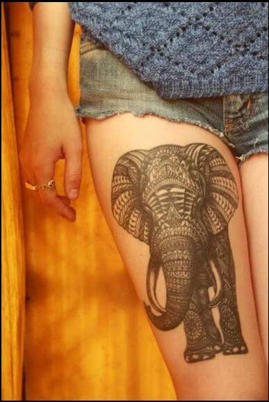 Tatuajes De Elefantes En El Muslo