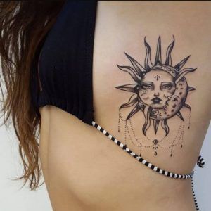 Impresionantes tatuajes de sol y luna