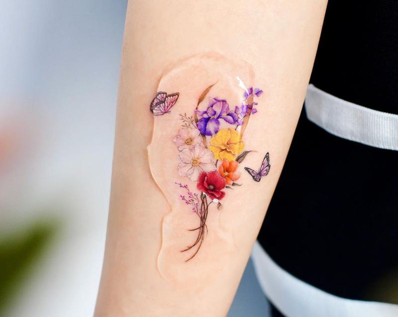 Los diseños de tatuajes de flores más lindos 1