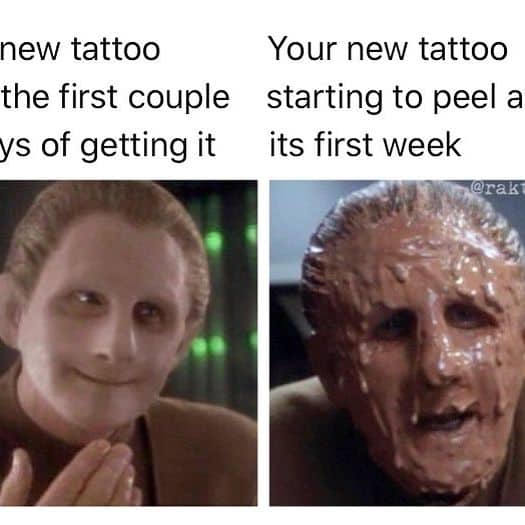 Peeling de tatuajes antes y después