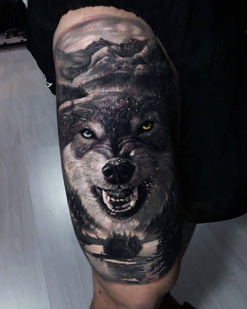 Tatuaje de cabeza de animal 3D