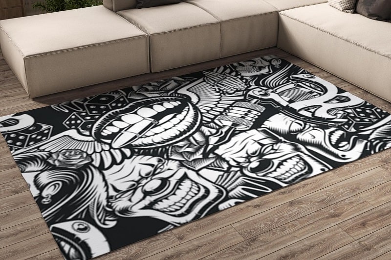 Alfombra decorativa para salón de tatuajes