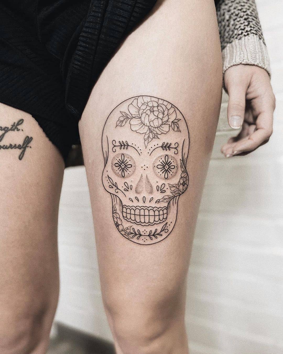 Calavera de azúcar o tatuajes de calavera