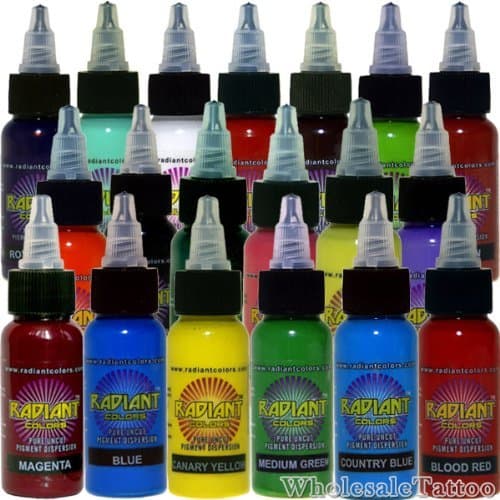 Radiant Tattoo Ink Kit de 19 colores