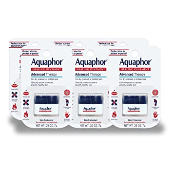 Aquaphor Healing Ungüento Advanced Therapy Skin Protectant, Dry Skin Body Moisturizer, 0.25 Oz Jar, Pack de 6