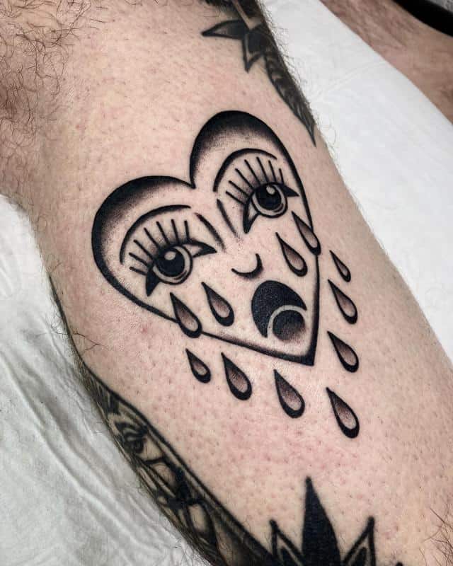 Significado del tatuaje del corazón llorando