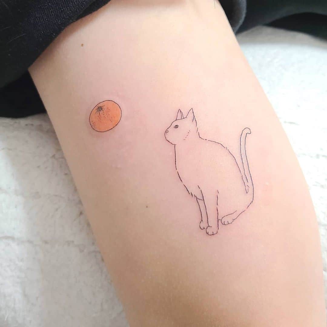 Diseño de esquema de tatuaje de gato