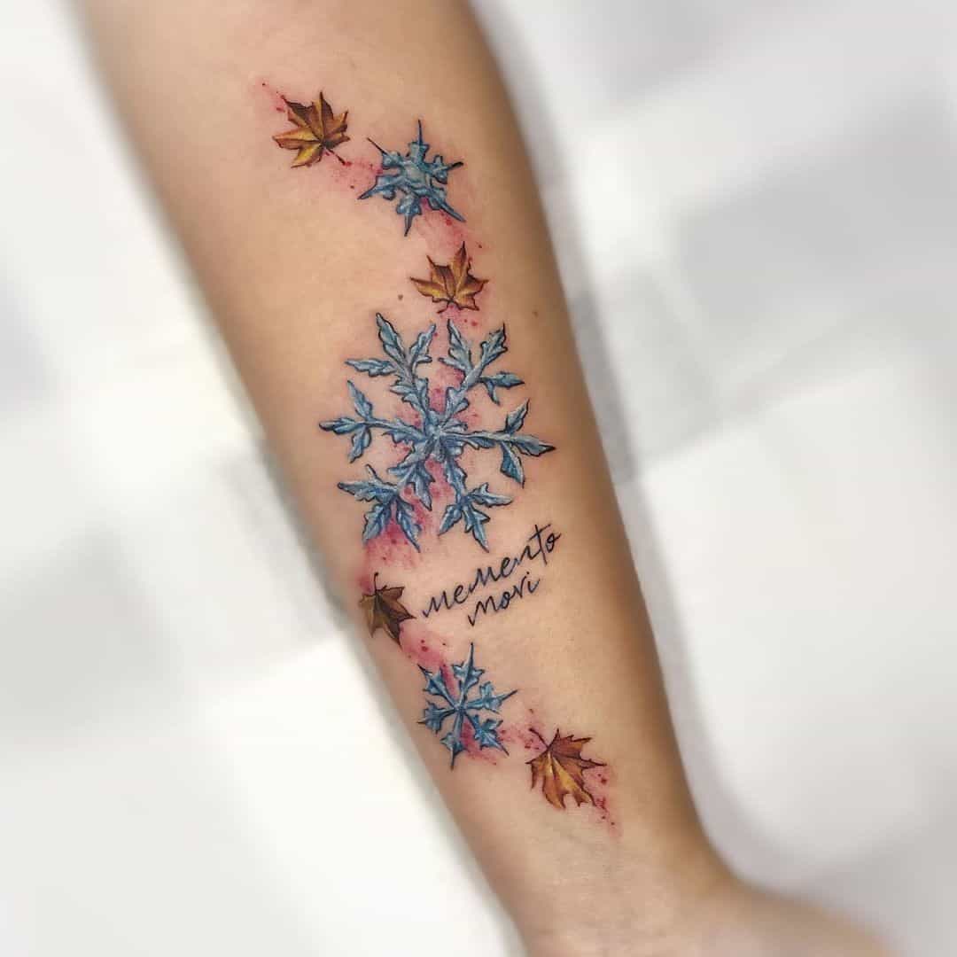 Tatuaje de Memento Mori de arte de invierno