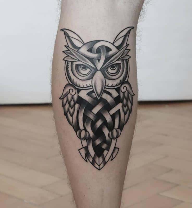 Tatuaje de búho celta 3