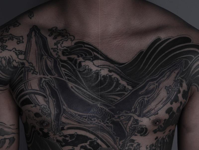 Tatuaje japonés del océano 4