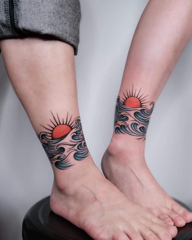 Tatuaje de sol y océano 1