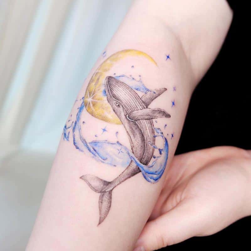 Tatuaje de ballena y océano 3