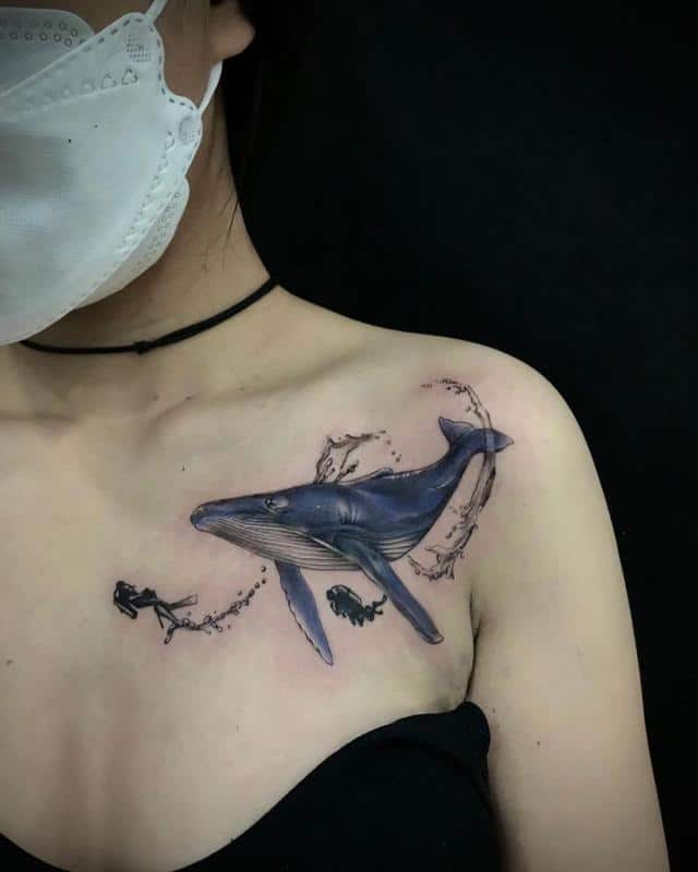 Tatuaje de ballena y océano 5