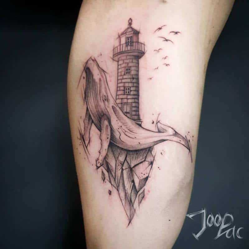 Tatuaje de ballena y océano 4