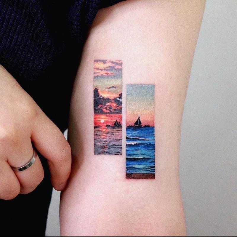 Tatuaje artístico del océano 2