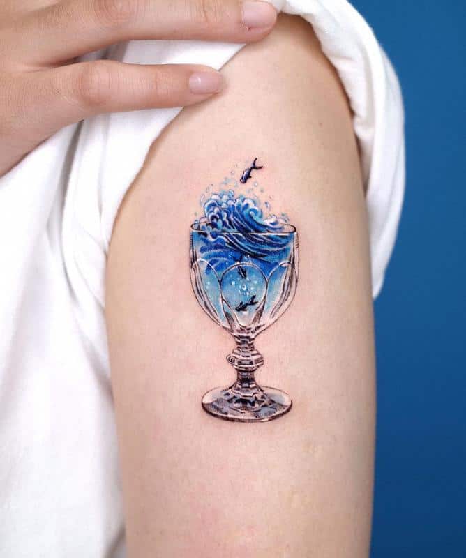 Tatuaje artístico del océano 1