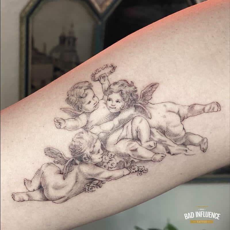 Tatuaje de tres querubines 1