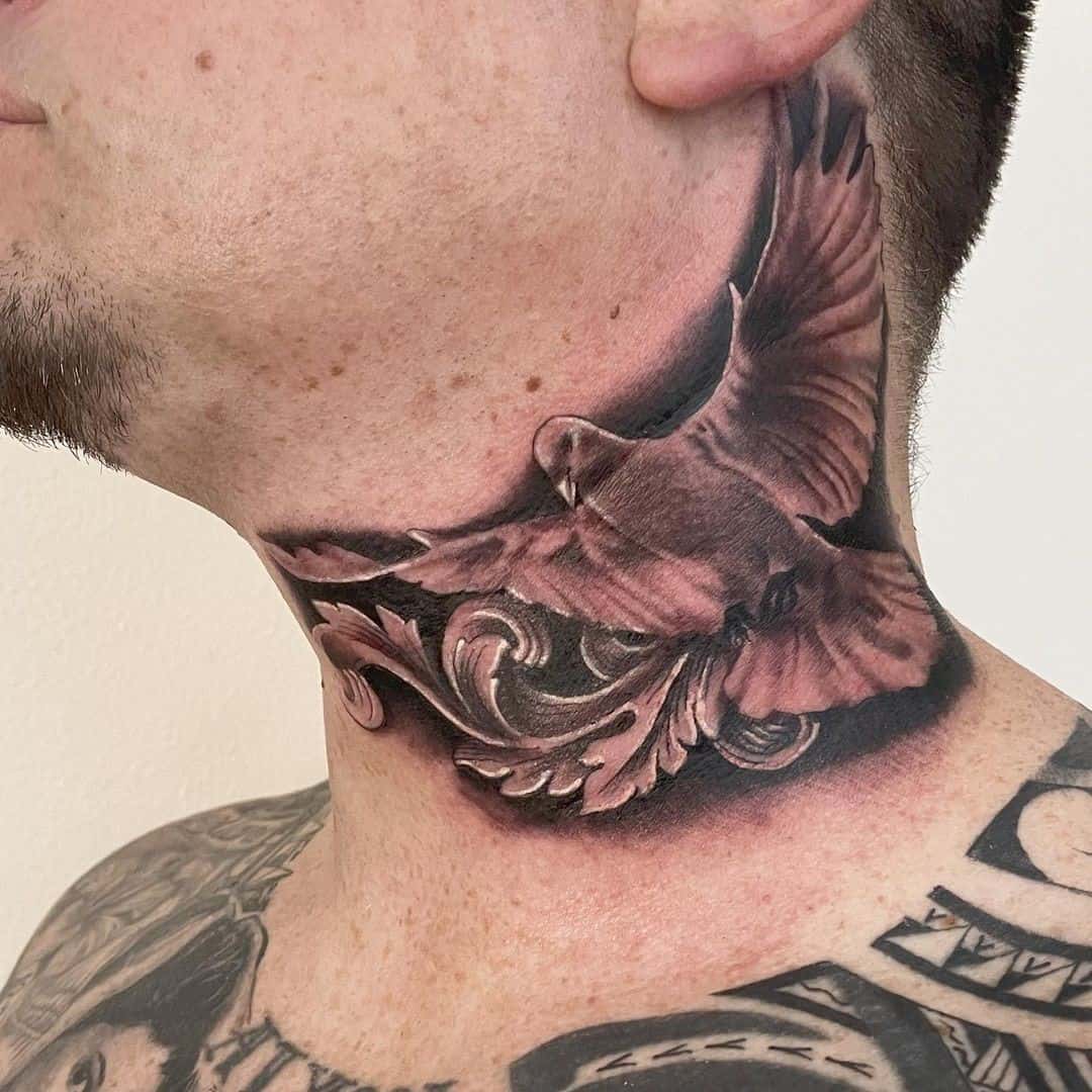 tatuaje de cuello de paloma