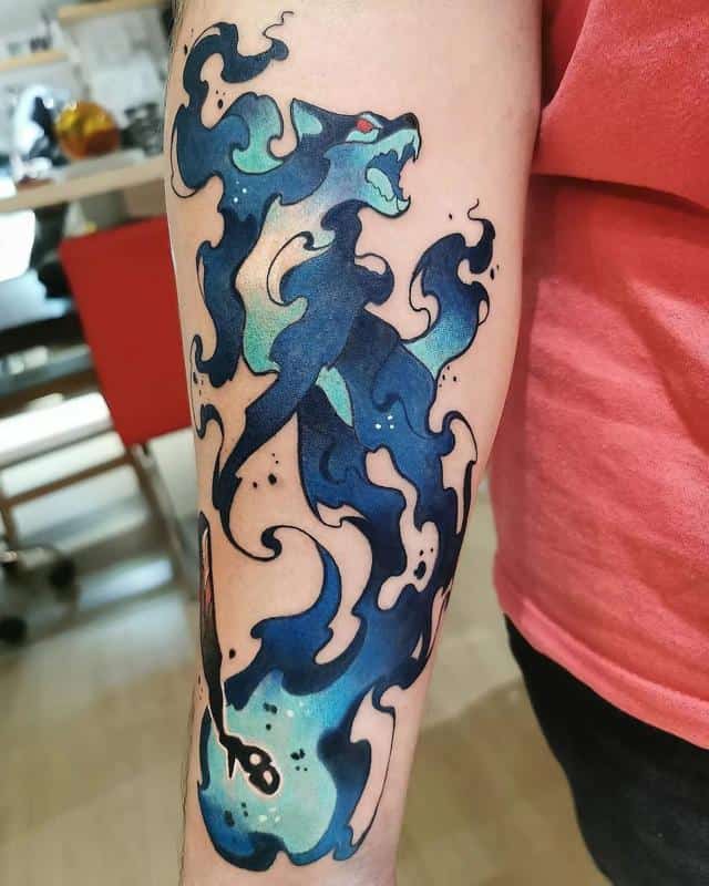 Tatuaje de llama azul 2