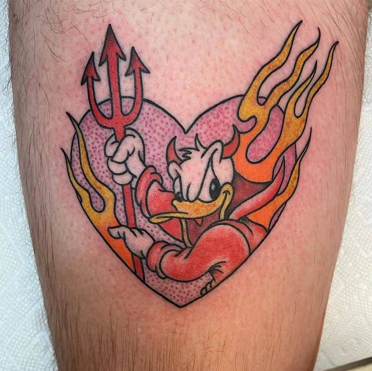 Tatuaje de llama de dibujos animados 1