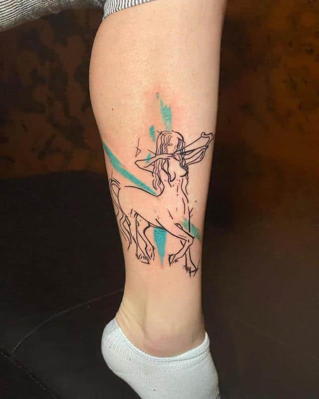 Pierna Sagitario Tatuaje 2