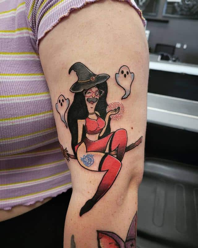 Linda Francis Pin Up Diseño de tatuaje de Halloween
