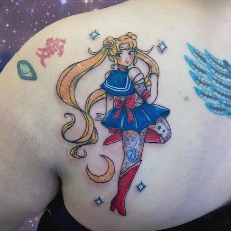 Diseño de tatuaje de Sailor Moon Pin Up Girl
