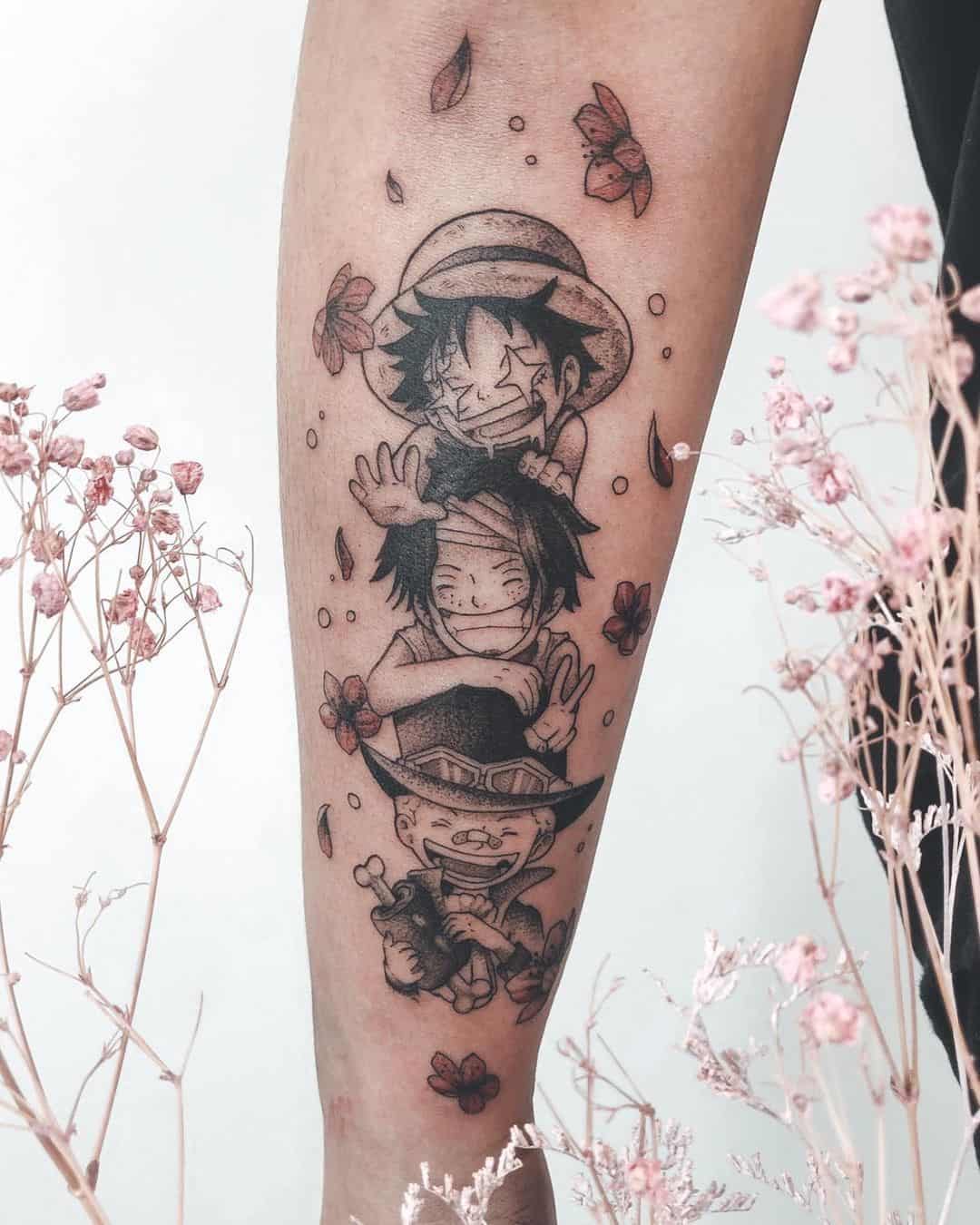 Tatuaje de as inspirado en el manga 