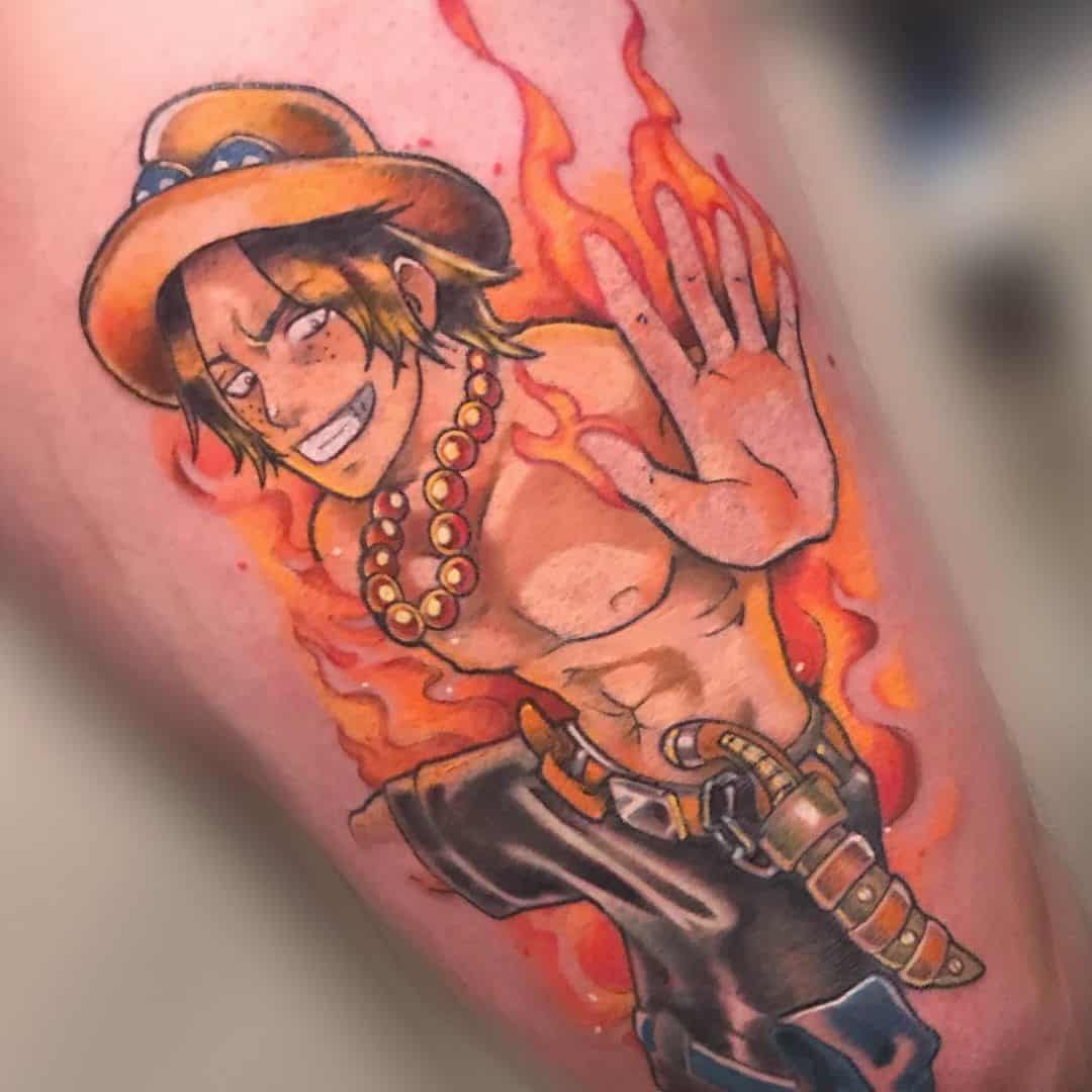 As de color naranja de One Piece Tattoo 