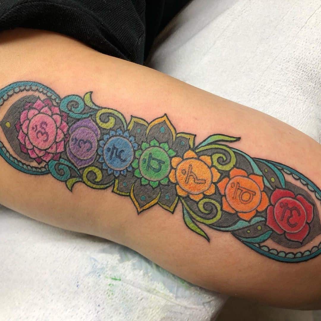 Tatuaje de chakra retro dominante 