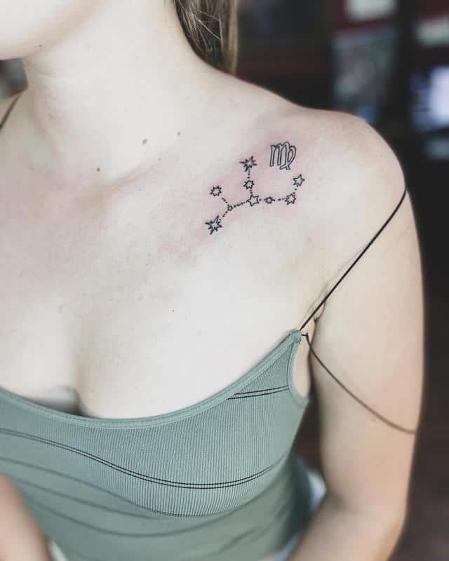 Tatuaje Virgo Con Símbolos Ancestrales 2