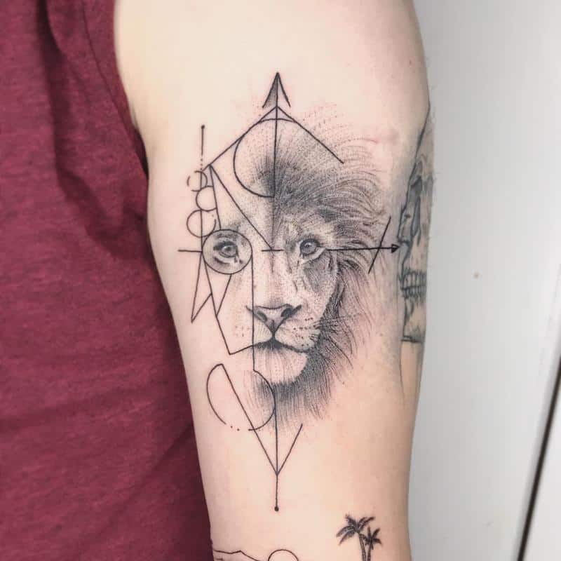 Tatuaje de león geométrico 2