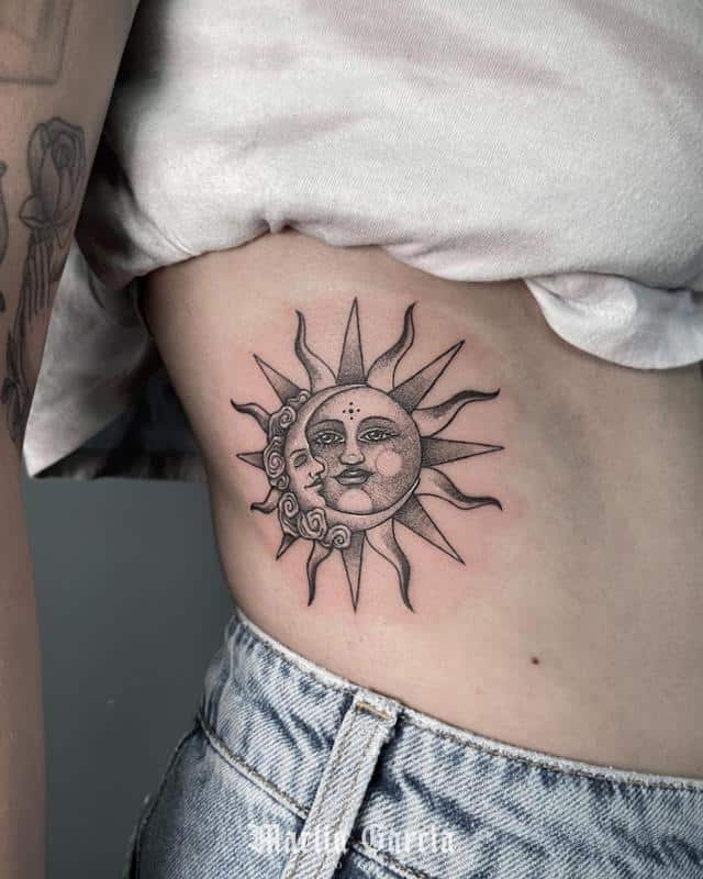 Tatuaje Sol y Luna Géminis 1