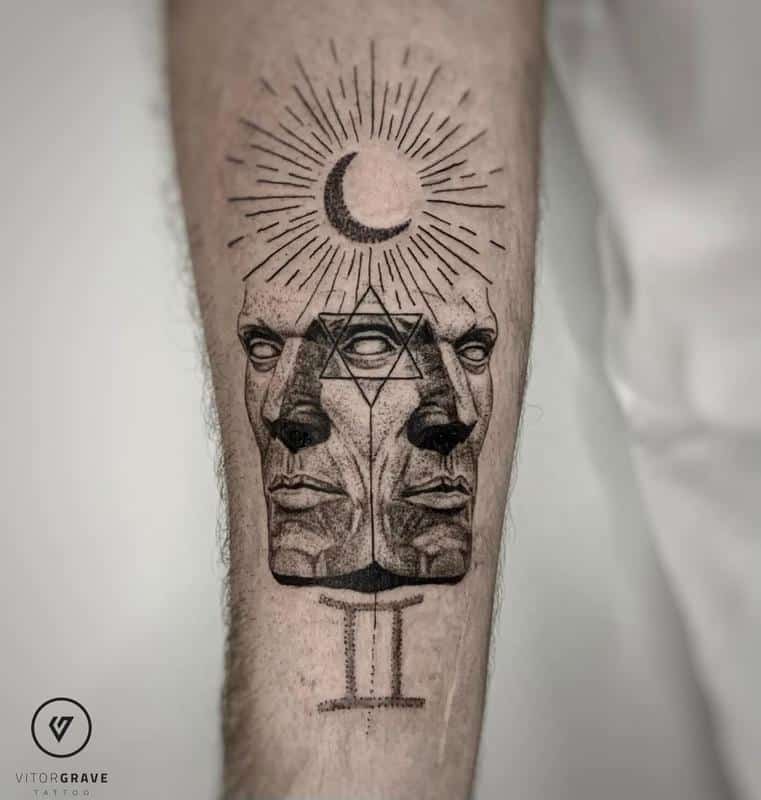 Tatuaje de dos caras de Géminis 3