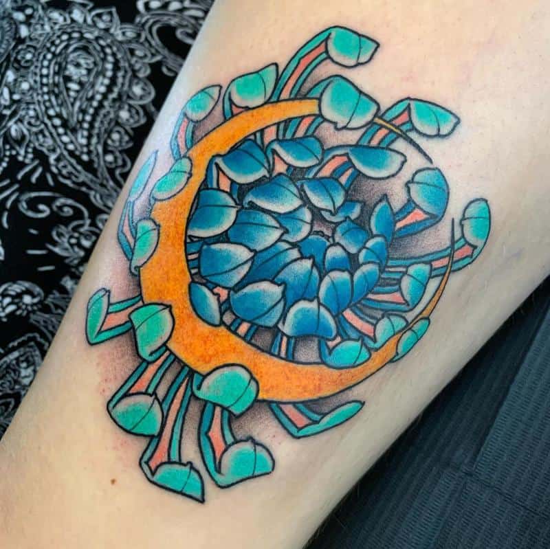 Tatuaje de crisantemo azul 1