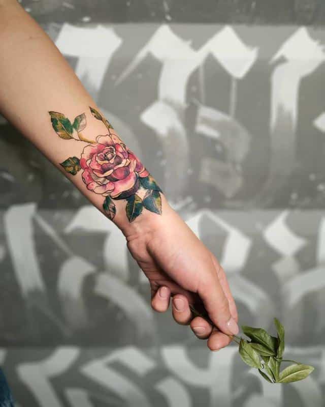 Tatuajes de peonía de acuarela 2