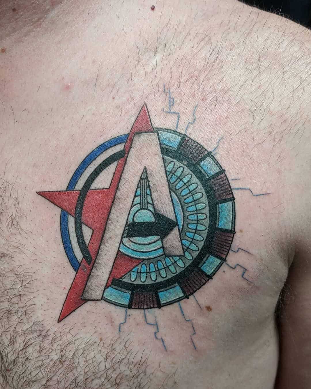 Pecho Capitán América Tatuaje 