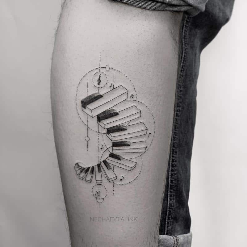 Diseño de tatuaje de piano 2