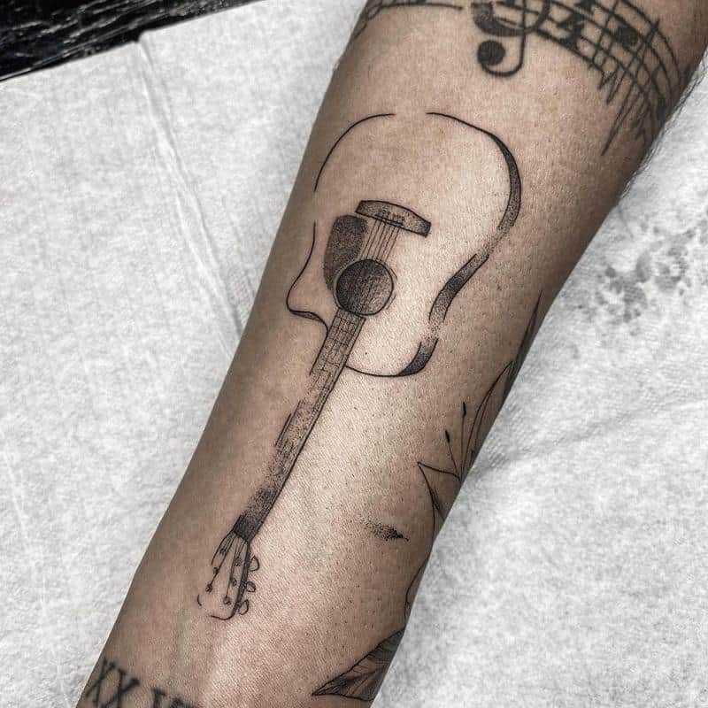 Diseño de tatuaje de guitarra 6