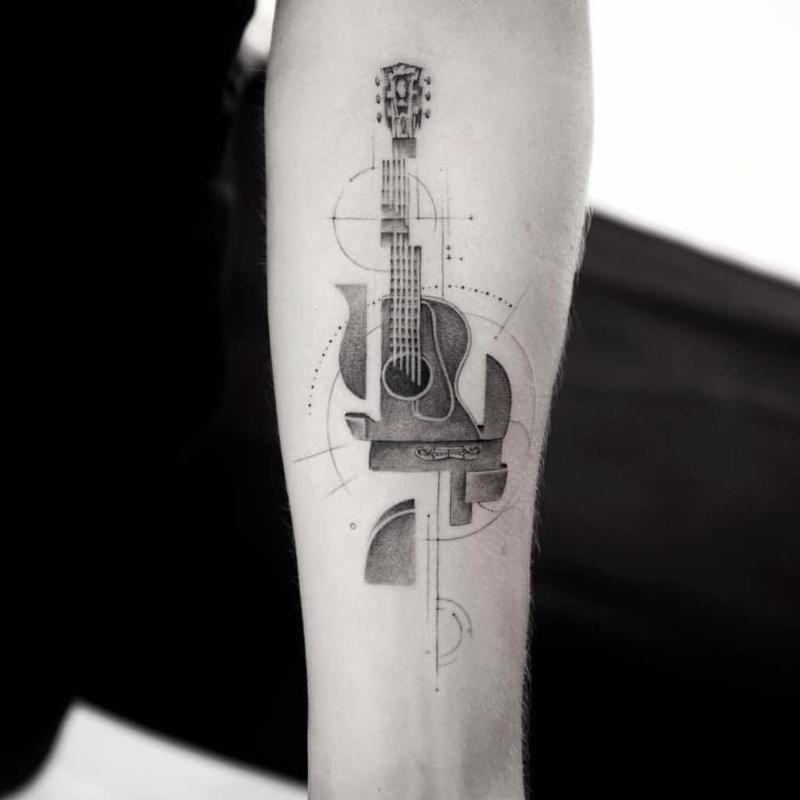 Diseño de tatuaje de guitarra 4